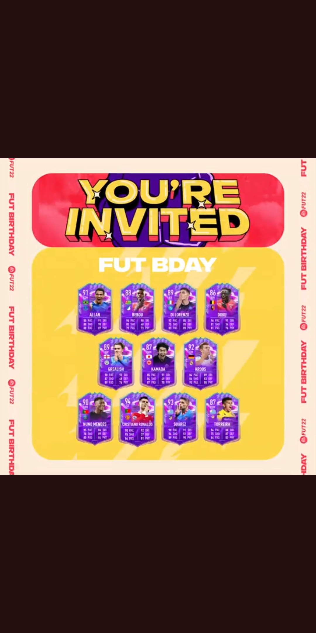 Fifa 22 Fut Birthday Cards Entertainment